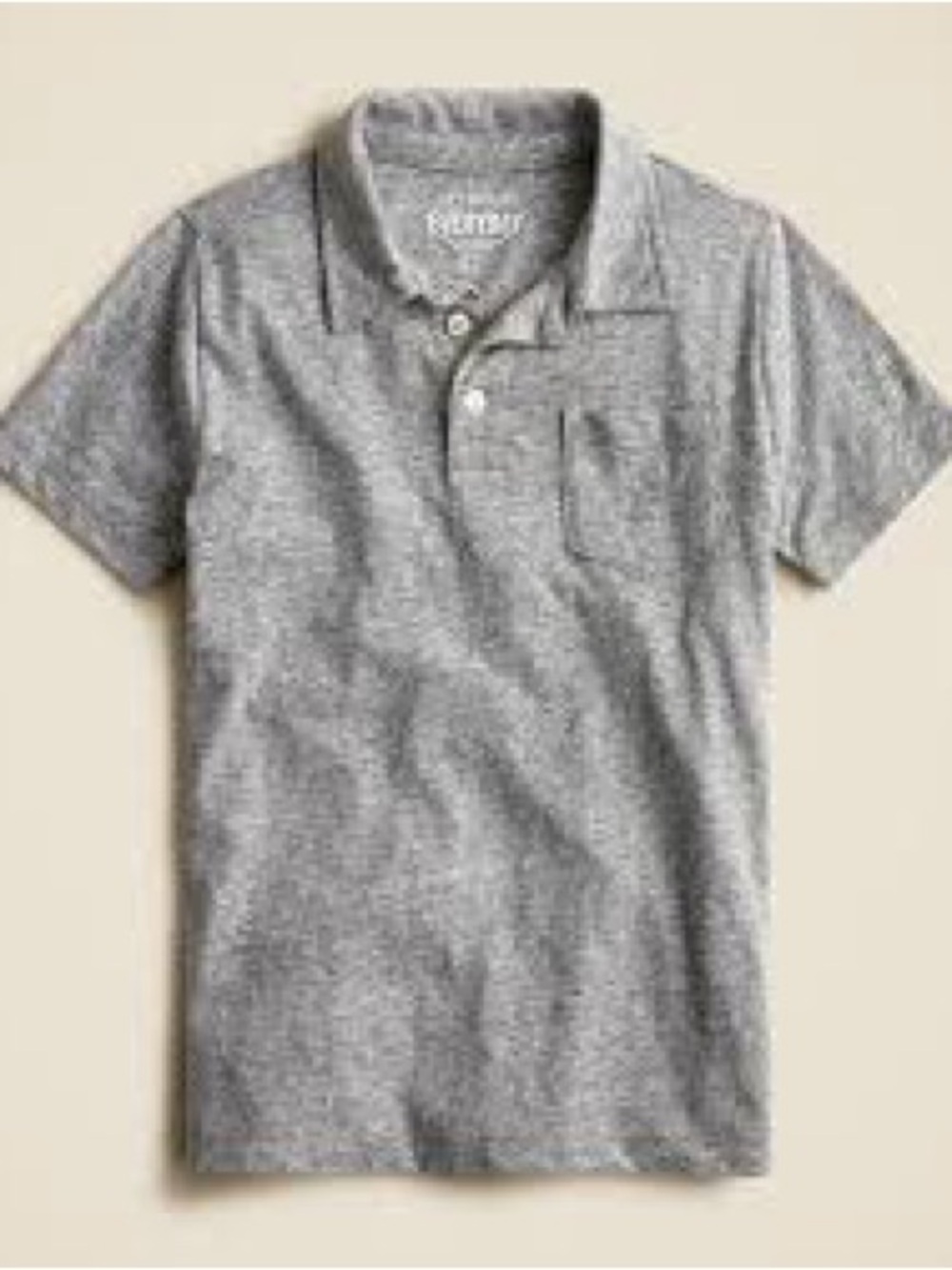 J. Crew Light Gray Short-Sleeve Polo with Chest Pocket